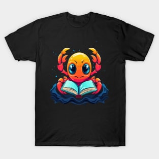 Crab Reads Book T-Shirt